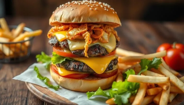 beef burgers with mayo and fried onions