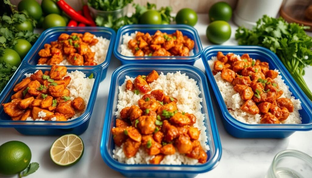 Chili Lime Chicken Rice Meal Prep Storage