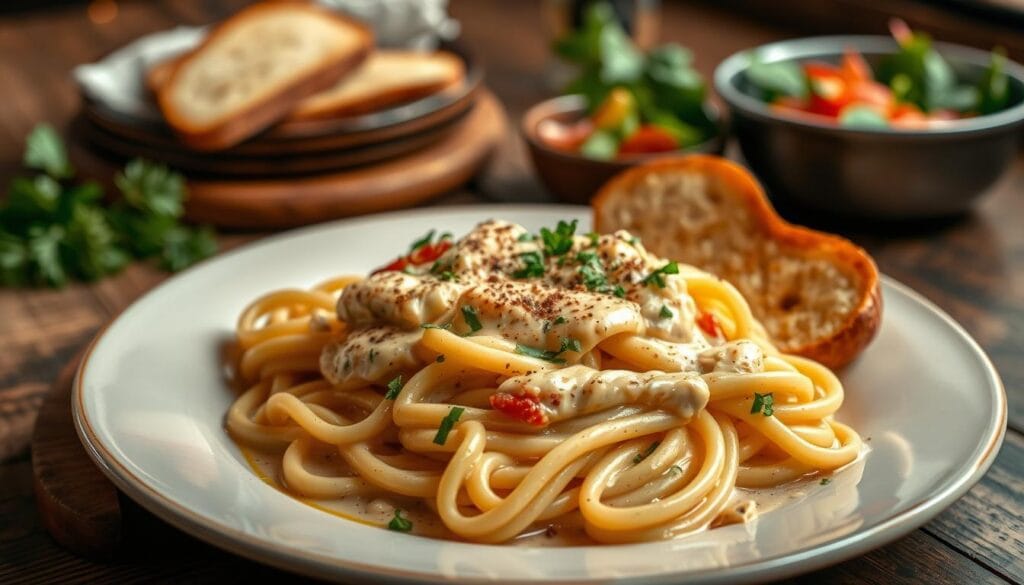 Cowboy Butter Chicken Linguine Presentation