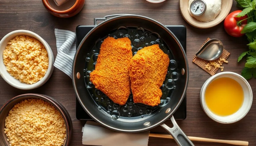 Crispy Chicken Katsu Frying Technique