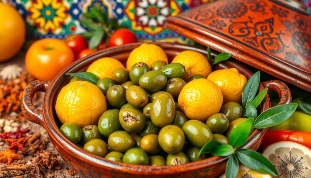 Preserved Lemons and Olives in Moroccan Chicken Tagine